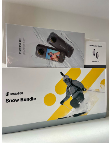 Hero.lt Kamera Insta360 X3 + rinkinys snow bundle + apsaugos lens guard