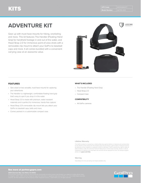 Gopro Adventure Kit ( priedų rinkinys nuotykiams ) GoPro - 9
