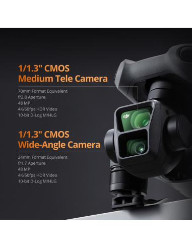 Drone, DJI, DJI Air 3 Fly More Combo (DJI RC 2), Consumer, CP.MA.00000693.03 DJI - 3