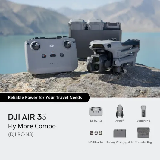 Drone, DJI, Air 3S Fly More Combo (DJI RC-N3), Consumer, CP.MA.00000815.01 DJI - 1