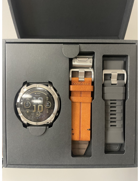 Garmin Fenix 8 51mm, Sapphire Graphite/Carbon Gray Titanium Leather Strap GARMIN - 6