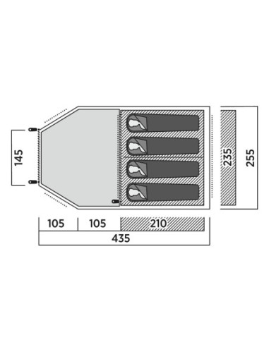 Easy Camp Family tent | Hidra 4 | 4 person(s) | Green