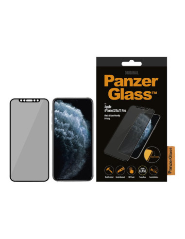 PanzerGlass | P2666 | Screen protector | Apple | iPhone X/Xs/11 Pro | Tempered glass | Black | Confidentiality filter Full fram