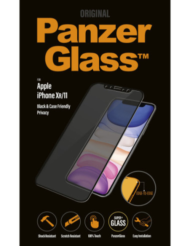 PanzerGlass | P2665 | Screen protector | Apple | iPhone Xr/11 | Tempered glass | Black | Confidentiality filter Full frame cove