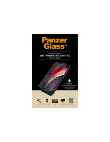 PanzerGlass | Screen Protector | Apple | Iphone 6/6s/7/8/SE (2020) | Glass | Crystal Clear | Clear Screen Protector