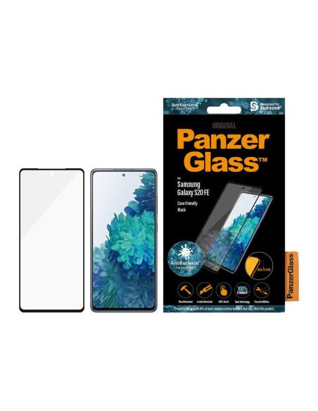 PanzerGlass | Samsung | Galaxy S20 FE CF | Glass | Black | Works with face recognition and is compatible with the in-screen fin