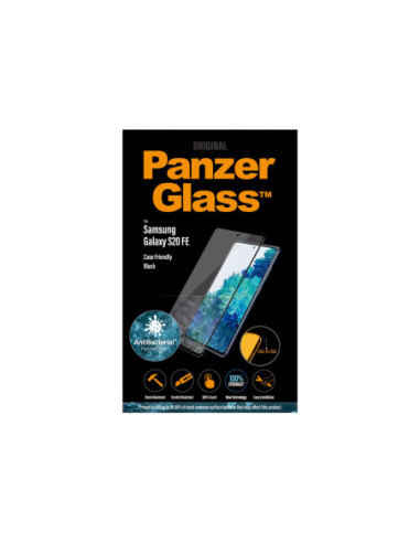 PanzerGlass | Samsung | Galaxy S20 FE CF | Glass | Black | Works with face recognition and is compatible with the in-screen fin