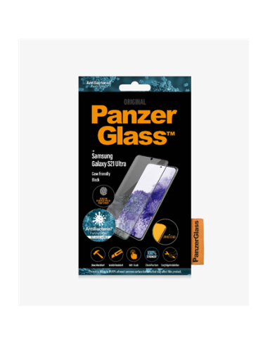 PanzerGlass | Samsung | Galaxy S21 Ultra Series | Antibacterial glass | Black | Case Friendly, Compatible with the in-screen fi