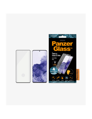 PanzerGlass | Samsung | Galaxy S21 Ultra Series | Antibacterial glass | Black | Case Friendly, Compatible with the in-screen fi