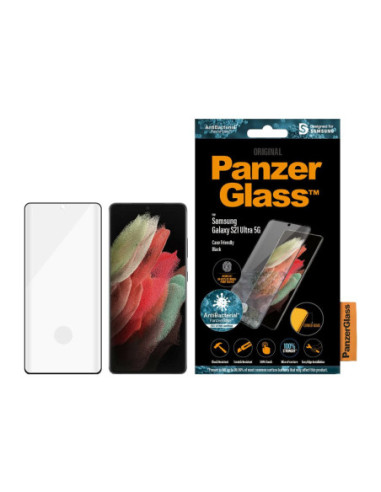 PanzerGlass | Samsung | Galaxy S21 Ultra Series | Antibacterial glass | Black | Case Friendly, Compatible with the in-screen fi