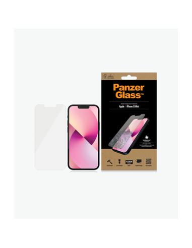 PanzerGlass | Clear Screen Protector | Apple | iPhone 13 Mini | Tempered glass | Antibacterial glass Resistant to scratches and