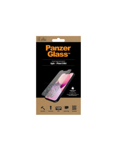PanzerGlass | Clear Screen Protector | Apple | iPhone 13 Mini | Tempered glass | Antibacterial glass Resistant to scratches and