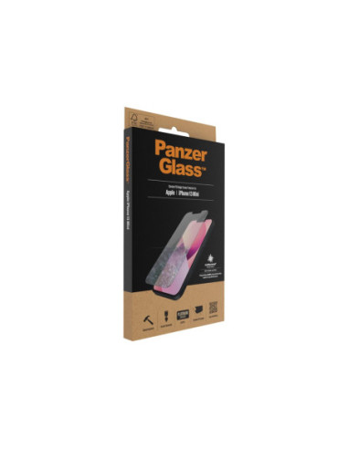 PanzerGlass | Clear Screen Protector | Apple | iPhone 13 Mini | Tempered glass | Antibacterial glass Resistant to scratches and