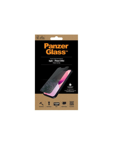 PanzerGlass | Apple | iPhone 13 Mini | Tempered glass | Black | Crystal clear Resistant to scratches and bacteria Shock absorbi