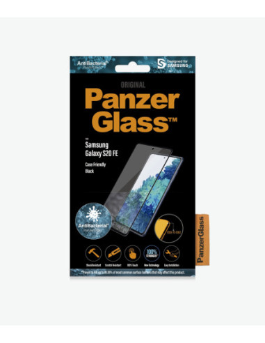 PanzerGlass | Samsng | Galaxy S21 FE CF | Hybrid glass | Black | Antibacterial Works with in-screen fingerprint reader Full fra