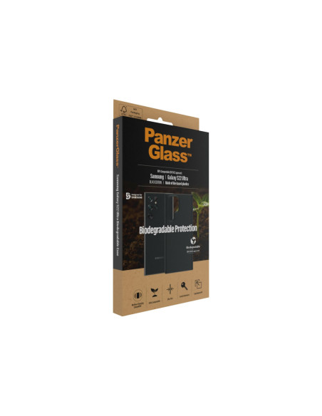 PanzerGlass | Biodegradable Case | Samsung | Galaxy S22 Ultra | Bio-based plastic | Black | 100% Compostable. Contains wood mat