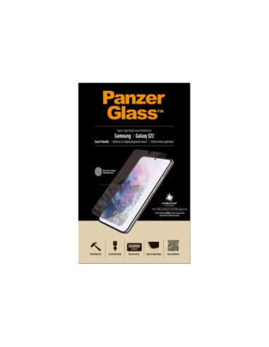PanzerGlass | Samsung | Galaxy S22 | Tempered glass | Transparent | Case friendly. Compatible with ultrasonic fingerprint senso