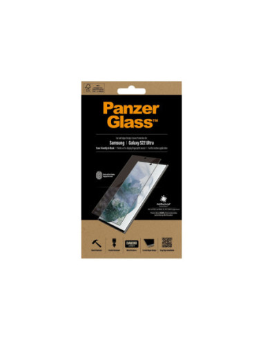 PanzerGlass | Samsung | Galaxy S22 Ultra | Tempered glass | Black | Case friendly. Compatible with ultrasonic fingerprint senso