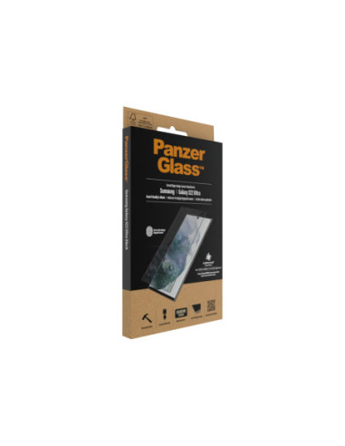 PanzerGlass | Samsung | Galaxy S22 Ultra | Tempered glass | Black | Case friendly. Compatible with ultrasonic fingerprint senso