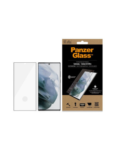 PanzerGlass | Samsung | Galaxy S22 Ultra | Tempered glass | Black | Case friendly. Compatible with ultrasonic fingerprint senso
