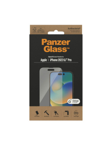 PanzerGlass | Screen protector | Apple | iPhone 14 Pro | Glass | Transparent | Classic Fit