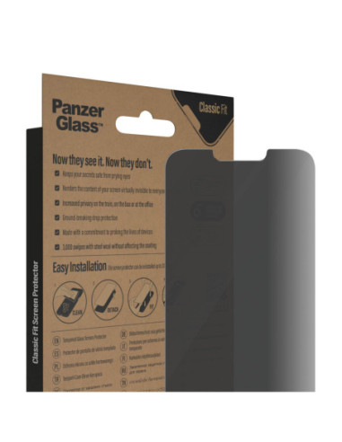 PanzerGlass | Screen protector | Apple | iPhone 14 Plus/13 Pro Max | Glass | Black | Classic Fit | Privacy