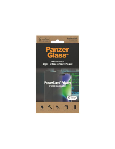 PanzerGlass | Screen protector | Apple | iPhone 14 Plus/13 Pro Max | Glass | Black | Classic Fit | Privacy