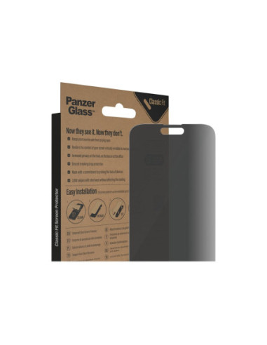 PanzerGlass | Screen protector | Apple | iPhone 14 Pro Max | Glass | Black | Classic Fit | Privacy