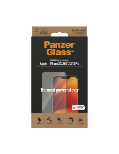 PanzerGlass | Screen protector | Apple | iPhone 14/13/13 Pro | Glass | Transparent | Ultra-Wide Fit