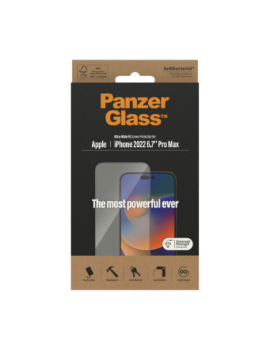 PanzerGlass | Screen protector | Apple | iPhone 14 Pro Max | Glass | Transparent | Ultra-Wide Fit