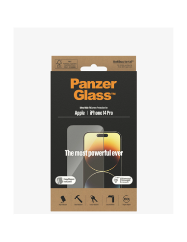 PanzerGlass | Screen protector | Apple | iPhone 14 Pro | Glass | Clear | Ultra-Wide Fit Easy installation Fingerprint resistant
