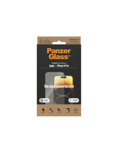 PanzerGlass | Screen protector | Apple | iPhone 14 Pro | Glass | Clear | Ultra-Wide Fit Easy installation Fingerprint resistant