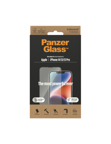 PanzerGlass | Screen protector | Apple | iPhone 14/13/13 Pro | Tempered Glass | Transparent | Fingerprint resistant Diamond str