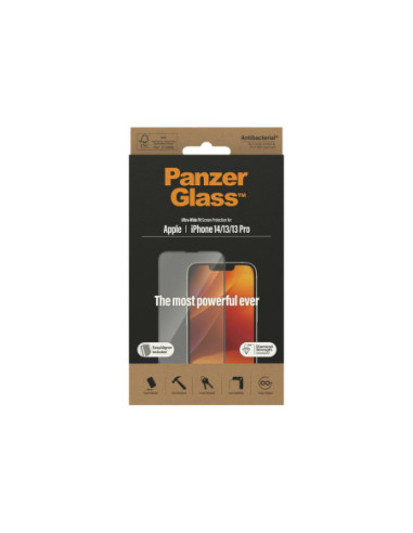 PanzerGlass | Screen protector | Apple | iPhone 14/13/13 Pro | Tempered Glass | Transparent | Fingerprint resistant Diamond str