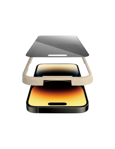 PanzerGlass | Screen protector | Apple | iPhone 14 Pro | Glass | Black | Ultra-Wide Fit Easy installation Privacy Filter Finger