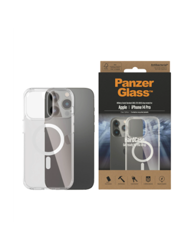 PanzerGlass | HardCase MagSafe Compatible | Back protection | Apple | iPhone 14 Pro | 100% Recycled Polyurethane (TPU) | Transp