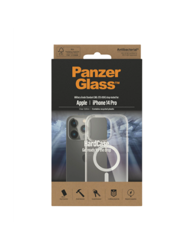 PanzerGlass | HardCase MagSafe Compatible | Back protection | Apple | iPhone 14 Pro | 100% Recycled Polyurethane (TPU) | Transp