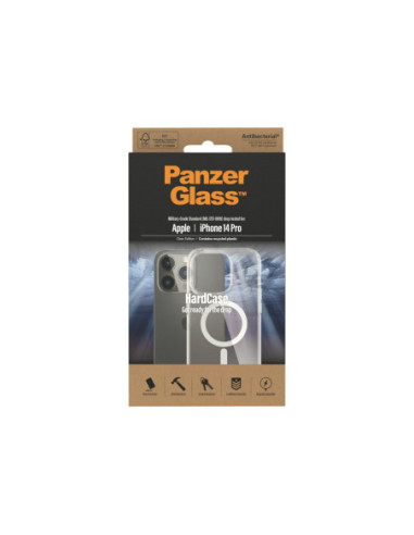 PanzerGlass | HardCase MagSafe Compatible | Back protection | Apple | iPhone 14 Pro | 100% Recycled Polyurethane (TPU) | Transp