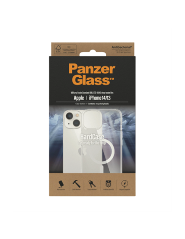 PanzerGlass | HardCase MagSafe Compatible | Back protection | Apple | iPhone 14/13 | 100% Recycled Polyurethane (TPU) | Clear |