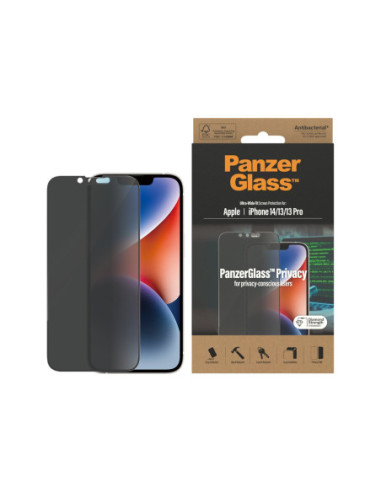 PanzerGlass | Screen protector | Apple | iPhone 14/13/13 Pro | Glass | Black | Ultra-Wide Fit | Privacy