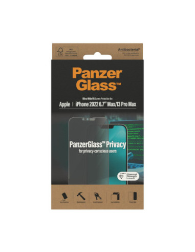 PanzerGlass | Screen protector | Apple | iPhone 14 Plus/13 Pro Max | Glass | Black | Ultra-Wide Fit | Privacy
