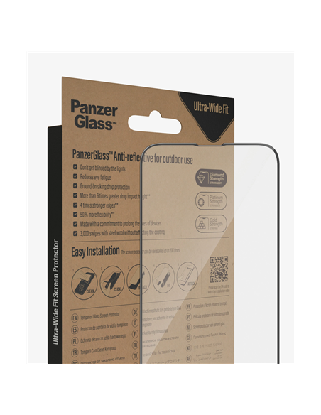 PanzerGlass | Screen protector | Apple | iPhone 14/13/13 Pro | Glass | Clear | Ultra-Wide Fit Easy installation Privacy Filter 