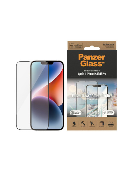 PanzerGlass | Screen protector | Apple | iPhone 14/13/13 Pro | Glass | Clear | Ultra-Wide Fit Easy installation Privacy Filter 