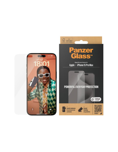 PanzerGlass | Screen protector | Apple | Phone 15 Pro Max | Glass | Transparent