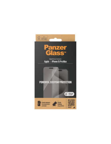 PanzerGlass | Screen protector | Apple | Phone 15 Pro Max | Glass | Transparent