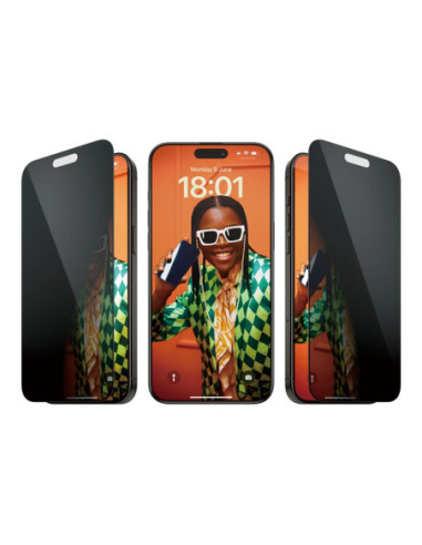 PanzerGlass | Privacy Screen Protector | Apple | iPhone 15 Pro Max | Tempered glass | Black | Ultra-Wide Fit W. Easyaligner