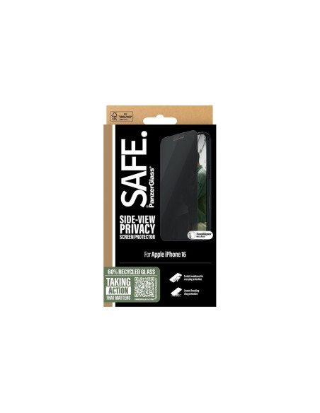 PanzerGlass Screen protector | Apple | iPhone 16 | Glass | Black | Ultra-Wide Fit