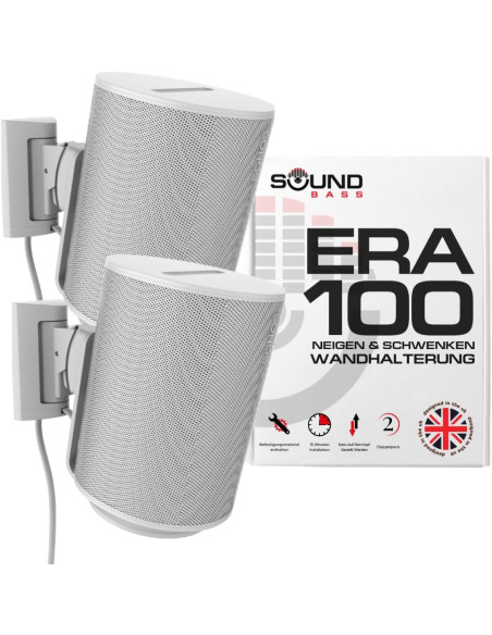 Sieninis laikiklis Sonos Sound bass ERA100 Tilt & Swivel White 2vnt.