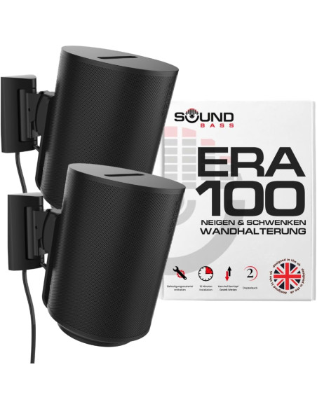 Sieninis laikiklis Sonos Sound bass ERA100 Tilt & Swivel Black 2vnt.