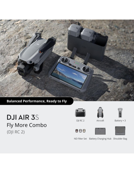 Drone, DJI, Air 3S Fly More Combo (DJI RC 2), Consumer, CP.MA.00000816.02